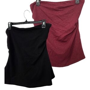 Blenca Bundle Sleeveless Tube Tops Burgandy And Black Size Large 16"-19" PTP